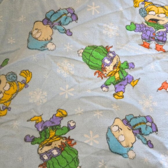VINTAGE RUGRATS Snow Day Twin Fitted Sheet & Double-Sided Pillowcase - Picture 2 of 3